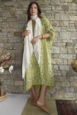 Kasbah Bubble Cotton Bandana Peasant Dress Olive